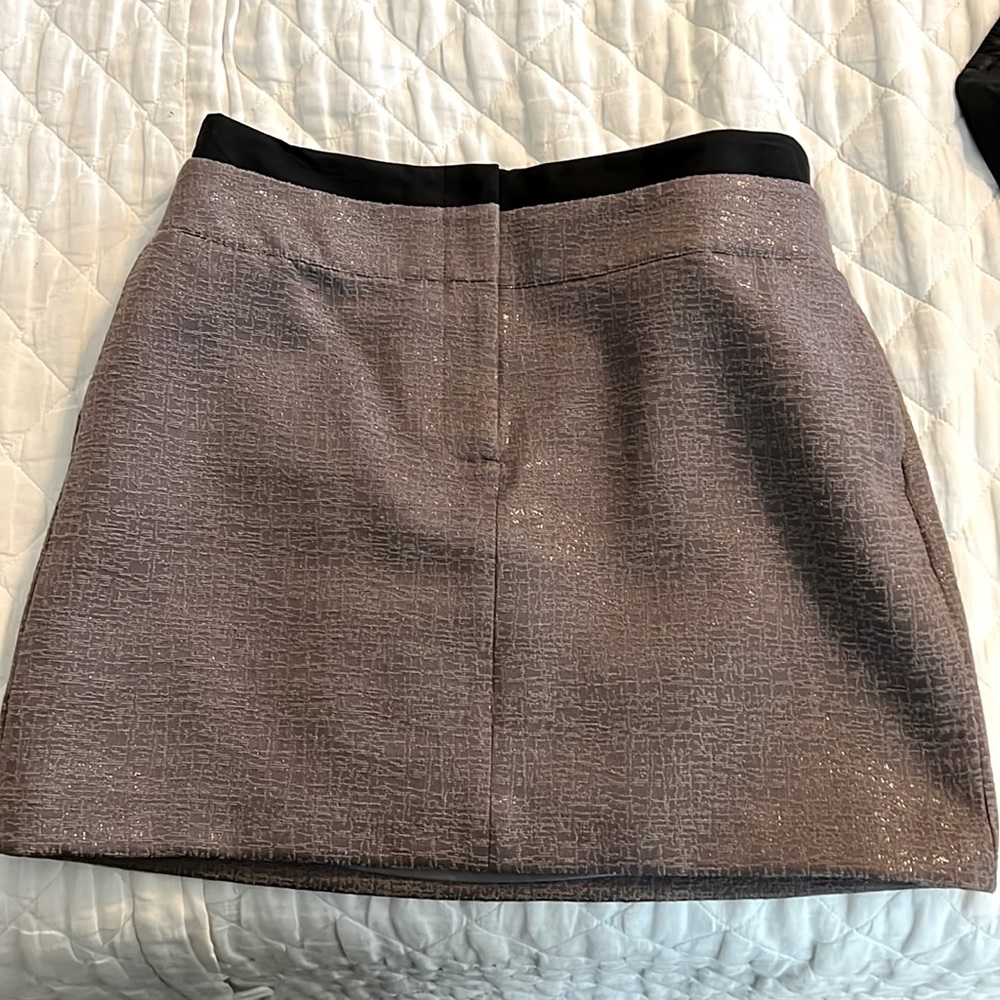 Ann Taylor Loft purple mini skirt with black detail and slight shimmer